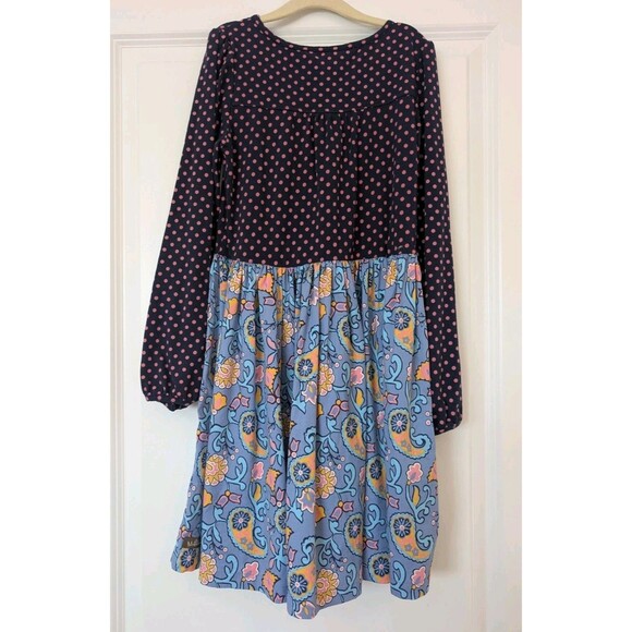 Matilda Jane Moments With You To The Market Polkadot Paisley Dress Girls Size 10 - Picture 4 of 6